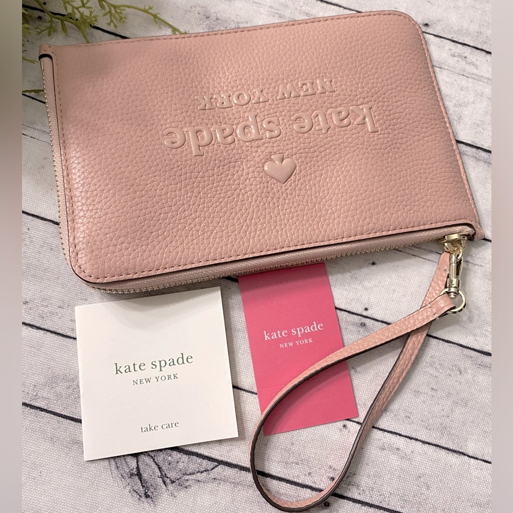 NWT Kate Spade zip wristlet clutch pink - Picture 6 of 6